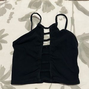 Black Crop Top with Open Center